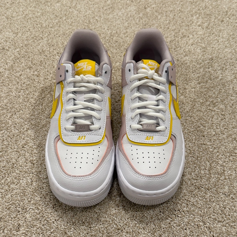 Nike Air Force 1 Low Shadow White Barely Rose Speed Yellow